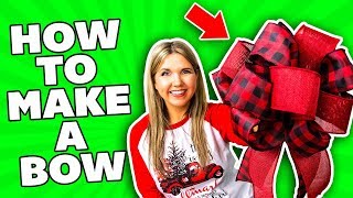 HOW TO MAKE A BOW 🎄 DIY Holiday 🎄 DIY Bow Tutorial [upl. by Eneleoj]