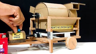 How to Make Wheat Thresher Machine from Cardboard at Home [upl. by Marb262]