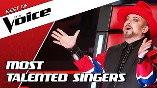 TOP 10  MOST TALENTED SINGERS in The Voice [upl. by Rapsag]