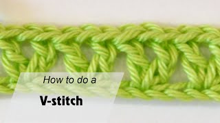 How to Crochet a Vstitch  Crochet for beginners [upl. by Kristoforo]