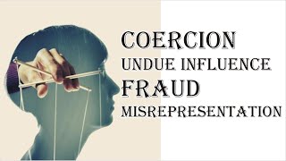 Coercion Undue Influence Fraud Misrepresentation  Indian Contract Act 1872  Law Guru [upl. by Winna626]