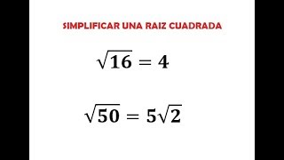 Simplificar una raíz cuadrada [upl. by Aicilyt209]