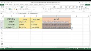 Excel  3 Avancé  Cours Fonctions Texte CONCATENER MAJUSCULE MINUSCULE [upl. by Neumark]