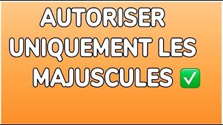 AUTORISER UNIQUEMENT LE TEXTE EN MAJUSCULES SUR EXCEL  DOCTEUR EXCEL [upl. by Otrebmal196]