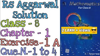 Rational Numbers  Class 8 Exercise 1A Question 14  Rs Aggarwal  Md Sir [upl. by Sheela]