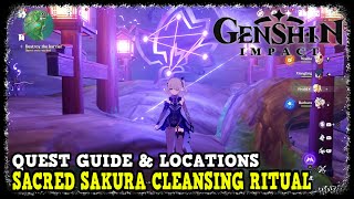 Genshin Impact All 3 Sacred Sakura Cleansing Ritual Quest Guide amp Locations [upl. by Kinchen]