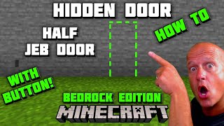 Minecraft HIDDEN DOOR  WITH BUTTON  1x2 Flush Piston Door  Half JEB DOOR [upl. by Blalock]