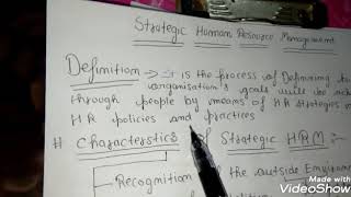 Strategic Human resource management in hindi [upl. by Neersan334]