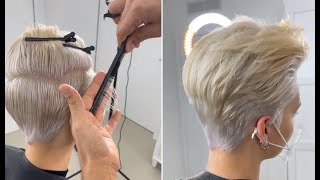 Short Pixie Haircut and Hairstyle for women  Very Short layered cutting tips amp techniques [upl. by Eannyl]