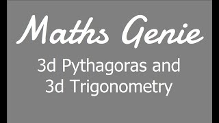 3d Pythagoras and 3d Trigonometry [upl. by Carilyn]