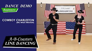 COWBOY CHARLESTON  Line Dance Demo amp Walk Through [upl. by Ahsietal]