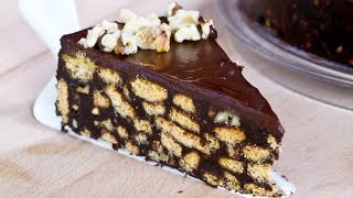 NoBake Chocolate Biscuit Cake Recipe [upl. by Ydnolem65]