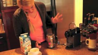 Nespresso Aeroccino Plus Frother Review Frothing Almond Milk [upl. by Eussoj]