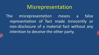 Misrepresentation [upl. by Gladys]