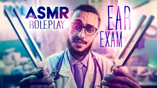 ASMR ROLEPLAY 👨🏻‍⚕️Ear Exam Ear Cleaning amp Hearing Tests 👂TUNING FORKS [upl. by Halsy]